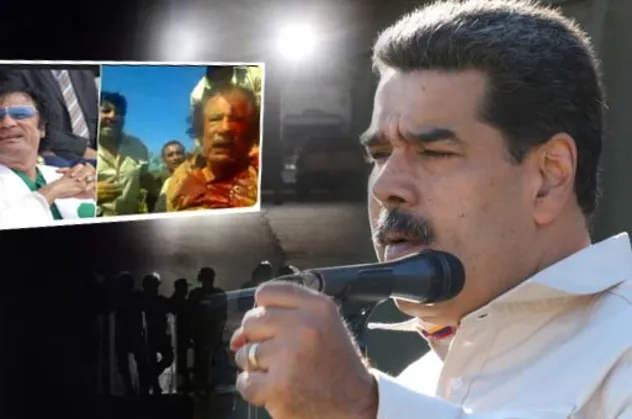 Maduro'ya Kaddafi fotoğrafıyla tehdit