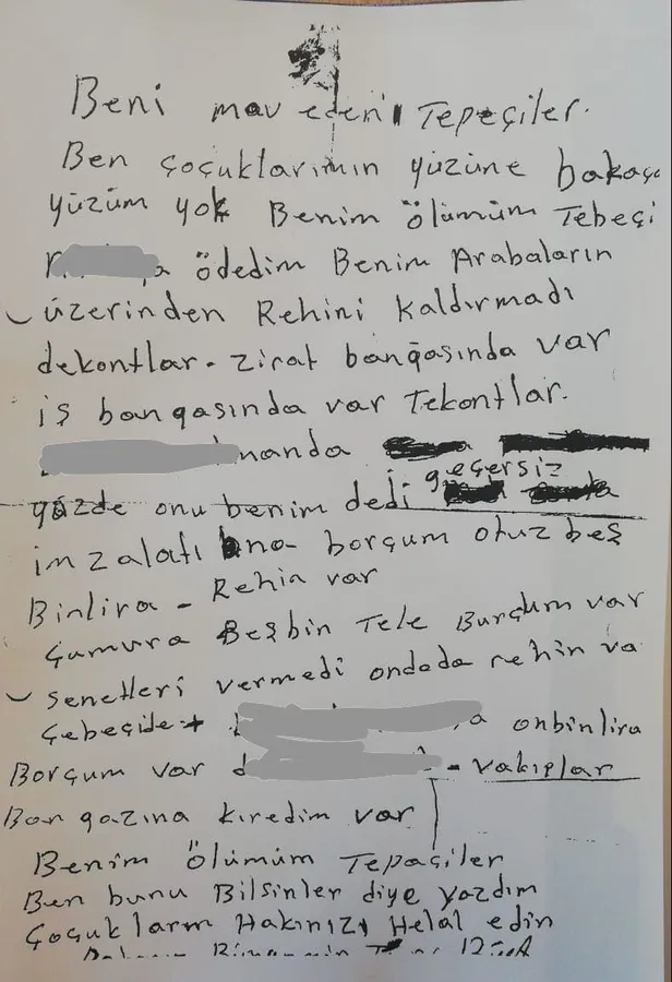 İntihar eden taksicinin ölümündeki gizemi geride bıraktığı mektup çözdü: Beni mahveden tefeciler!-6