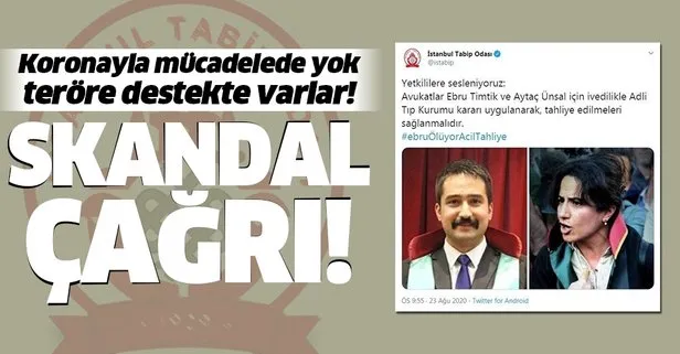 İstanbul Tabip Odası’ndan DHKP-C üyesi teröristlere skandal destek! Tahliye çağrısı yaptılar