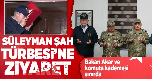 Bakan Akar ve TSK komuta kademesi, Süleyman Şah Türbesi'ni ziyaret etti