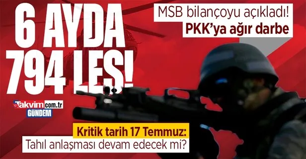 Milli Savunma Bakanlığı açıkladı! Terör örgütü PKK’ya ağır darbe: 794 terörist etkisiz hale getirildi
