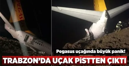 Trabzon'a iniş yapan yolcu uçağı pistten çıktı