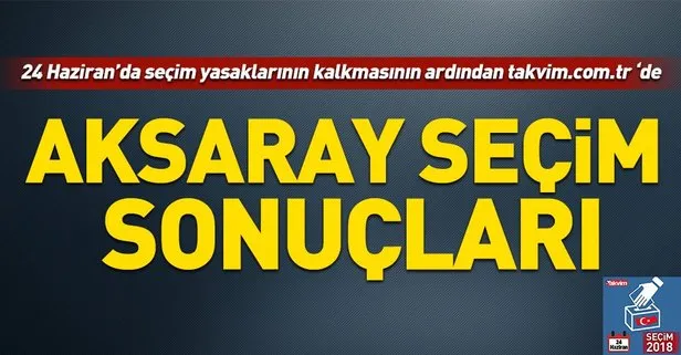 Aksaray seçim sonuçları! 2018 Aksaray seçim sonuçları... 24 Haziran 2018 Aksaray seçim sonuçları ve oy oranları...