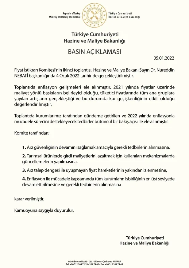 fiyat-istikrari-komitesi-hazine-ve-maliye-bakani-nureddin-nebati-baskanliginda-toplandi-1641334360214.jpeg Fiyat İstikrarı Komitesi sonrası enflasyonla mücadelede kararlılık vurgusu!-2