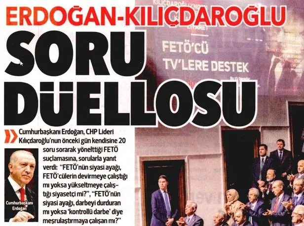 Yine mi sinsi algı operasyonu Hürriyet? Kılıçdaroğlu'nun FETÖ yalanları 1. sayfada, Başkan Erdoğan'ın CHP-FETÖ ilişkisini deşifre eden sözleri nerede?-5
