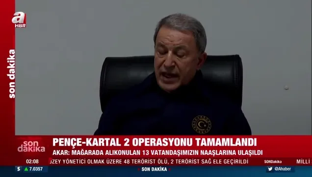 Milli Savunma Bakanı Hulusi Akar'dan Pençe-Kartal 2 operasyonu açıklaması