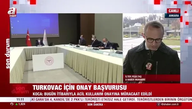 TURKOVAC için Acil Kullanım Onayına müracaat edildi
