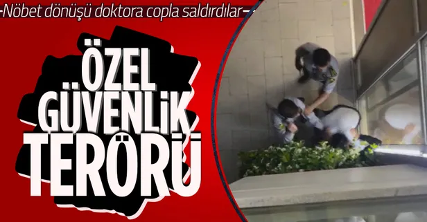 Sitenin güvenlik görevlileri nöbetten dönen doktora cop tekme ve yumrukla saldırdı