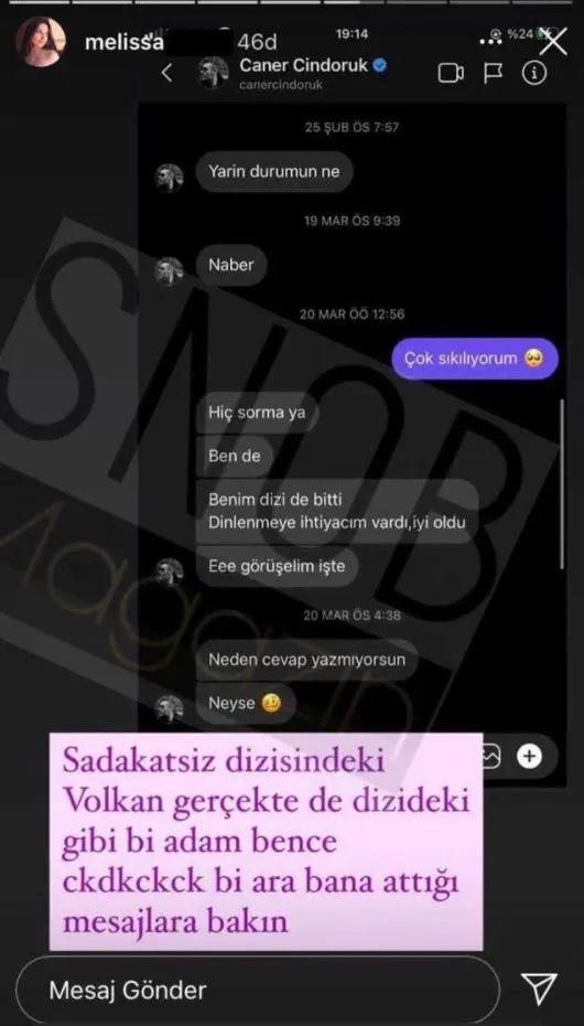 Kanal D dizisi Sadakatsiz'in Volkan'ı Caner Cindoruk gizlisi saklısı kalmamış! 19 yaş küçük genç kadına attığı bu mesajlar fena-5