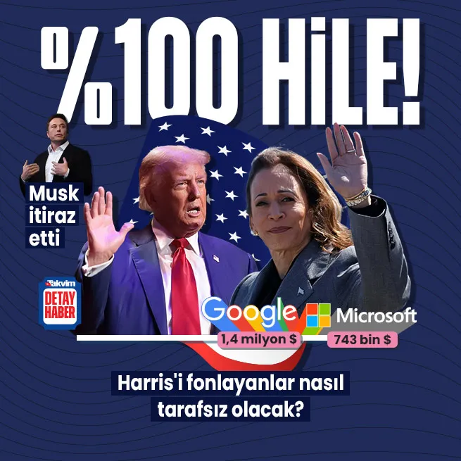 Google ve Microsofttan Kamala Harrise şaibeli destek... Elon Musk itiraz etti