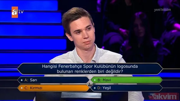 Kim Milyoner Olmak İster'de Fenerbahçe sorusu! Tuttuğu takımın rengini bilemedi veda etti! Kenan İmirzalıoğlu: 'Galatasaray mı sandın?' - 6
