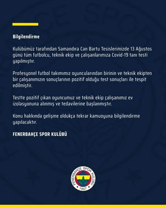 son-dakika-fenerbahcede-koronavirus-soku-1-futbolcu-ve-1-calisanda-virus-tespit-edildi-1597350240664.jpeg Son dakika: Fenerbahçe'de koronavirüs şoku! 1 futbolcu ve 1 çalışanda virüs tespit edildi-1
