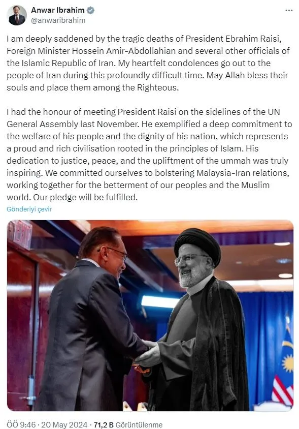 Reisi ve Abdullahiyan’ın ardından dünya liderlerinden taziye mesajları-5