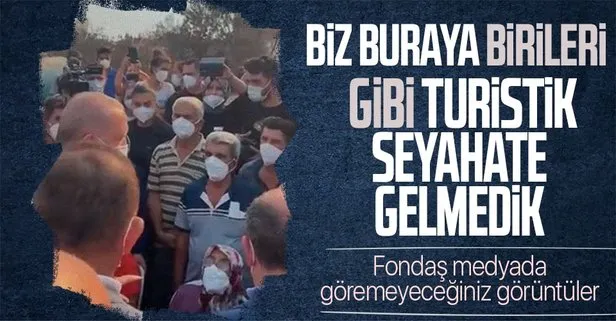 Başkan Erdoğan Manavgat’ta yangından zarar gören vatandaşlarla görüştü: Biz buraya birileri gibi turistik seyahate gelmedik