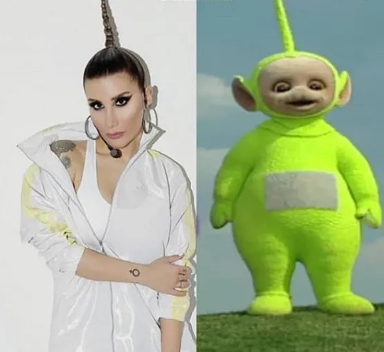 İrem Derici tarzıyla güldürdü! Teletabilere benzedi...-1