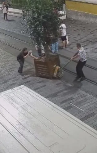 CHP'li İBB gecenin saat 4'ünde İstiklal Caddesi'ndeki ağaçları kaldırdı!