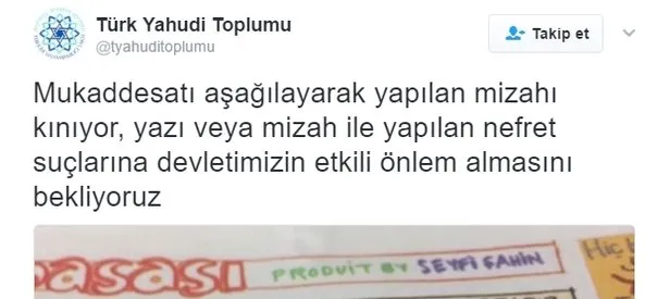 Türk Yahudi Toplumu’ndan Sözcü’ye kınama