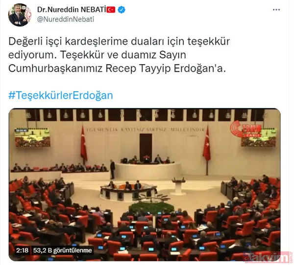 Asgari ücret 2022'de 4253 TL oldu! 'Teşekkürler Erdoğan' etiketi sosyal medyada 1. sırada - 4