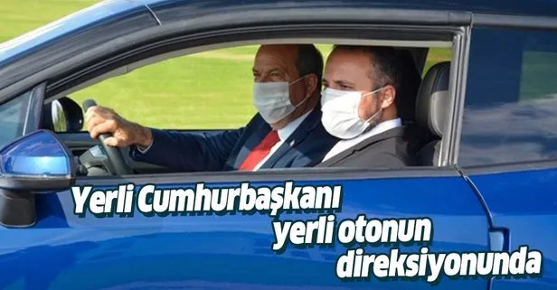 KKTC Cumhurbaşkanı Ersin Tatar, KKTC’de üretilen yerli otomobili test etti