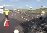 Son dakika haberi: Kuzey Marmara Otoyolu'nda TIR devrildi!