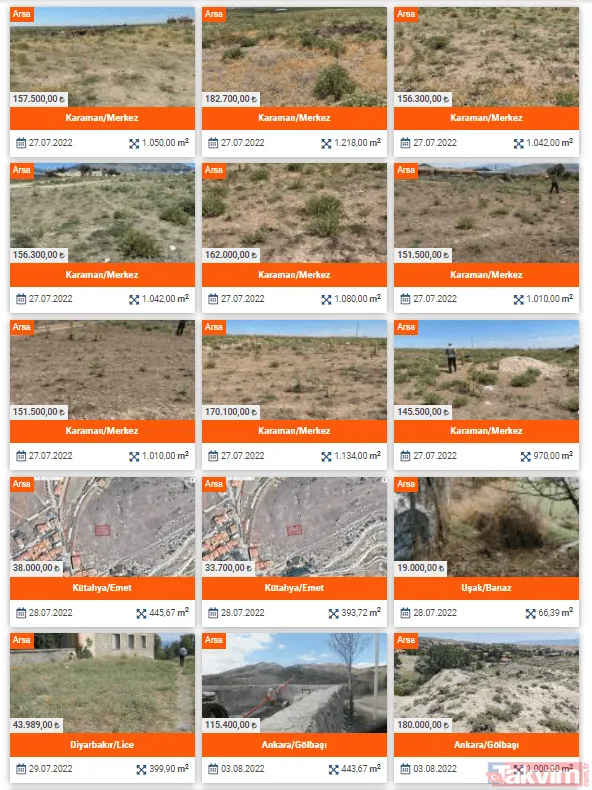 Gören şaştı kaldı! Milli Emlak'tan 20-100 bin TL arası satılık İMARLI arsalar! 500-600-700 m2 sudan ucuz hazine arazisi fiyatları! Ankara, Kütahya, Uşak... - 2