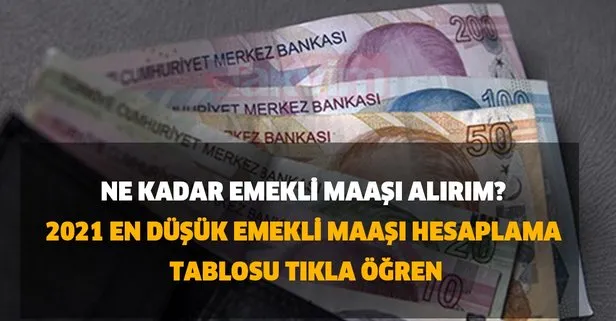 2021 En Dusuk Emekli Maasi Hesaplama Tablosu Tikla Ogren Ne Kadar Kac Para Emekli Maasi Alirim Takvim