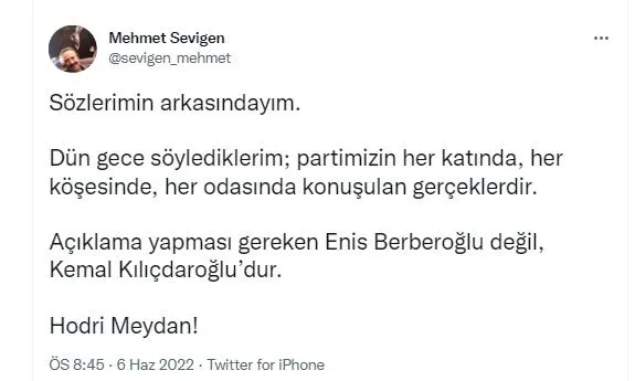 eski-chpli-mehmet-sevigenden-enis-berberogluna-cevap-sen-degil-kilicdaroglu-aciklama-yapmali-1654542403978.jpeg Eski CHP'li Mehmet Sevigen'den Enis Berberoğlu'na cevap: Sen değil Kılıçdaroğlu açıklama yapmalı-3