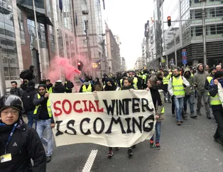Belçika'da 'sarı yelekliler' protestosu