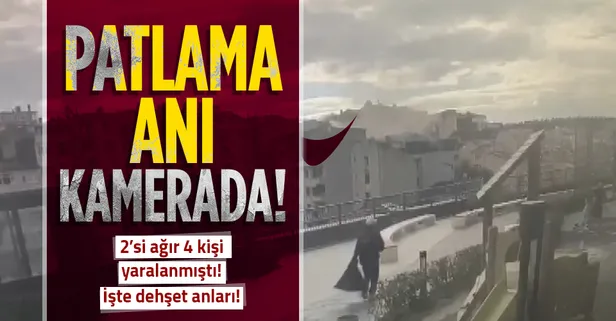 Üsküdar'daki 5 katlı binanın patlama anı kamerada