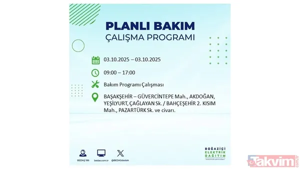 İstanbul'da elektrik kesintisi alarmı: BEDAŞ saat verdi! 3 EKİM ilçe ilçe kesinti programı - 11