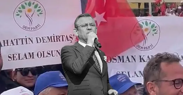 CHP'nin Alanya'daki mitinginde terörden tutuklu Selahattin Demirtaş ve Osman Kavala için "selam olsun" pankartı açıldı
