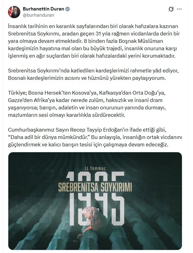 Srebrenitsa’da dinmeyen acı: Başkan Erdoğan’dan “Srebrenitsa’yı asla unutmayacağız” mesajı-8