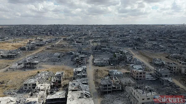 Ateşkesin ardından yıkım havadan görüntülendi! İşte Han Yunus'un son hali... - 4