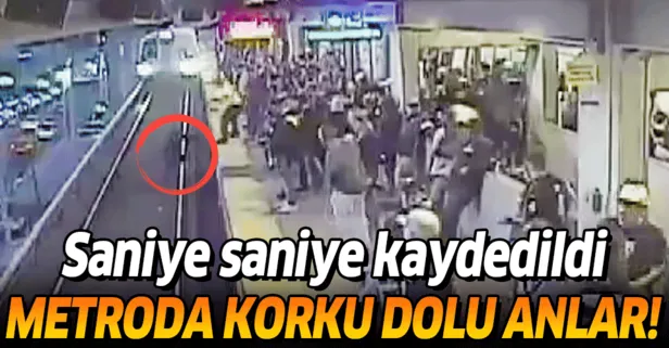 Metroda korkunç anlar!  Raylara düşen adam ölümle burun buruna geldi