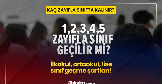 KAÇ ZAYIFLA SINIFTA KALINIR 2023? İlkokul, ortaokul, lise sınıf geçme şartları! 1,2,3,4,5,6,7 zayıfla sınıf geçilir mi?