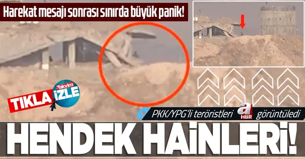 Suriye sınırındaki YPG/PKK'lı teröristlerin paniği A Haber kamerasında!