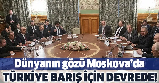 Son dakika: Bakan Çavuşoğlu ve Akar Moskova'da Rus mevkidaşları ile Libya için buluştu