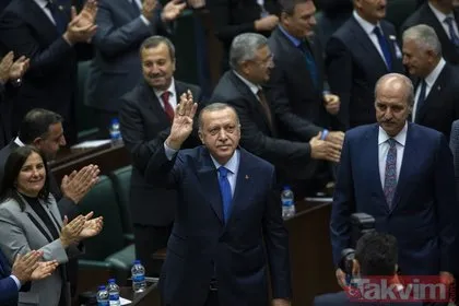 Başkan Erdoğan AK Parti Grup Toplantısı’nda ’Şehitler ölmez’ sloganıyla karşılandı