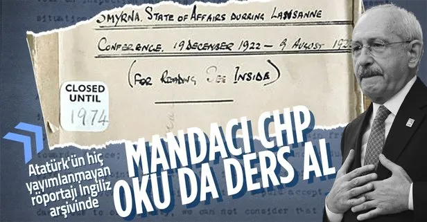 İngiliz arşivinden Atatürk’ün hiç yayımlanmayan röportajı çıktı! 1,5 sayfalık röportajda dikkat çeken ’Yeni Türkiye’ vurgusu