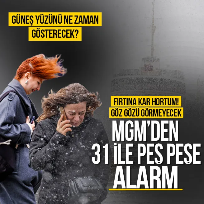 Meteorolojiden 31 ile sarı ve turuncu kod: Fırtına, kar, hortum, yıldırım! Göz gözü görmeyecek | Hakkari, Van, Kayseri...
