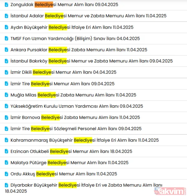 Başvuru Şartları Ve Tarihleri Başvurular İçin Kpss Puanı Gibi Şartlar Her Belediye Ve Kurum İçin Değişiklik Gösterir. İlanlara İşkur'un ''Kamu Memur Alım...