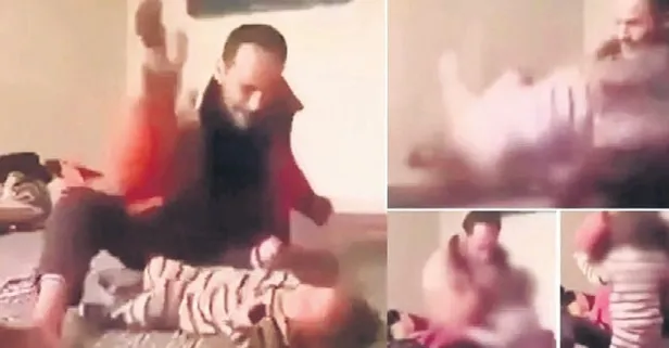 Gaziantep’te bebeğini acımasızca döven cani baba yakalandı!