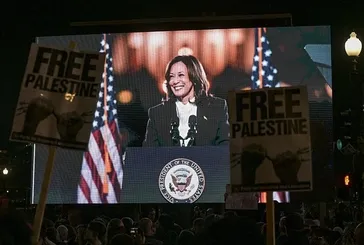 Kamala Harris’e Gazze protestosu