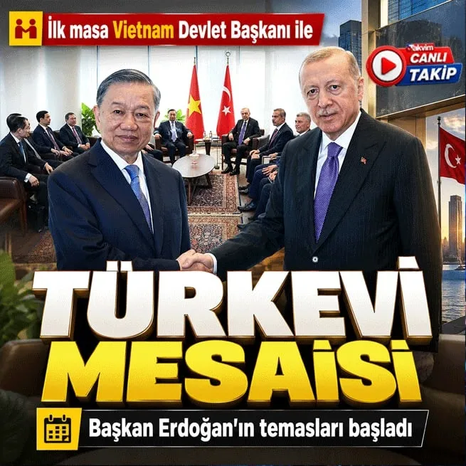 Başkan Erdoğan BM için ABDde! Liderlerle teması başladı: İlk görüşme To Lam ile