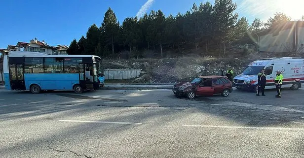 Kütahya’da halk otobüsü ve otomobil çarpıştı: 6 yaralı