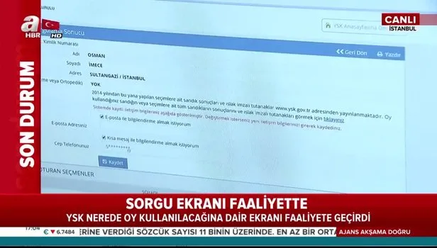 Nerede oy kullanacağım - YSK seçmen sandık sorgulama nasıl yapılır?