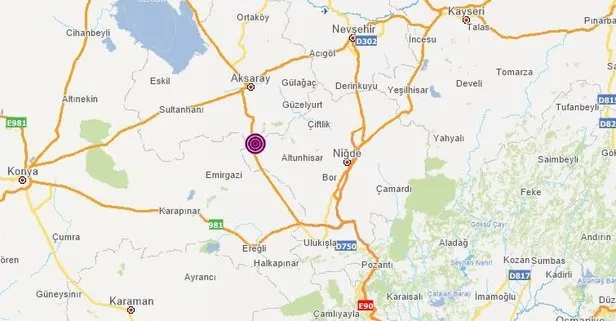 Son dakika: Aksaray’da 3.9 büyüklüğünde korkutan deprem