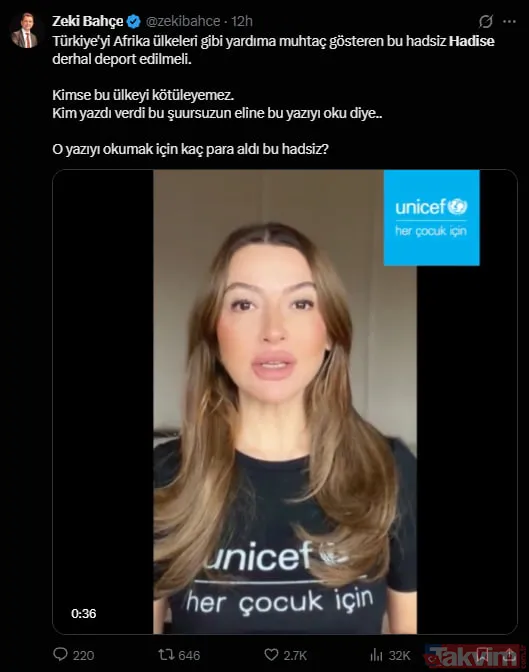 Hadise'den UNICEF'in kayığında Türkiye'ye itibar suikastı! Skandal sözlere tepki yağdı - 9