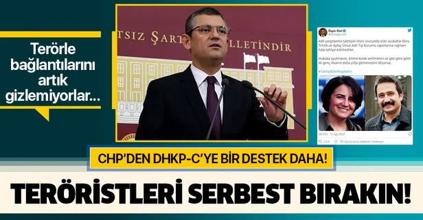 CHP'li Özgür Özel, teröristler için sosyal medya hesabından çağrı yaptı: DHKP-C üyesi Timtik ve Ünsal serbest bırakılsın!