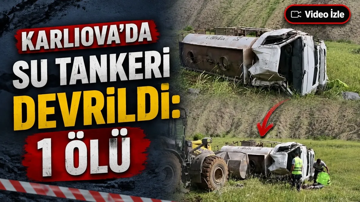 Karlıova'da su tankeri devrildi: 1 ölü